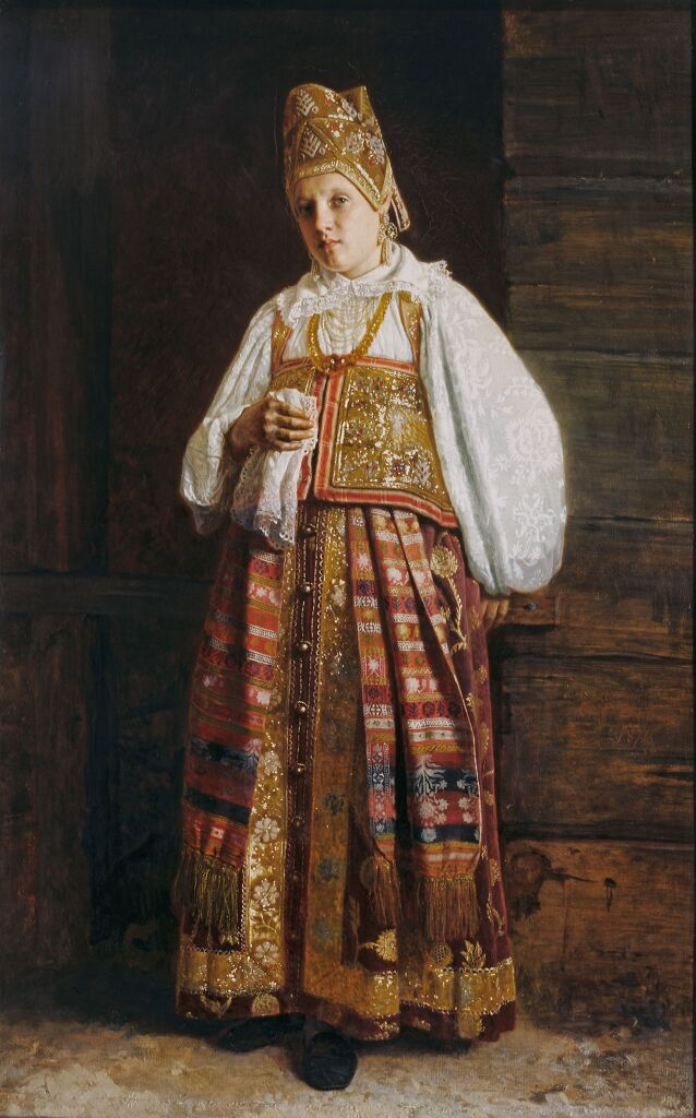 Григорий Седов. «Курская мещанка в старинном костюме», 1871 год, Государственная Третьяковская галерея © Public domain