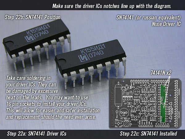 Nixie Driver IC - SN74141 *OR* Equivalent @ Positions IC2, IC3
