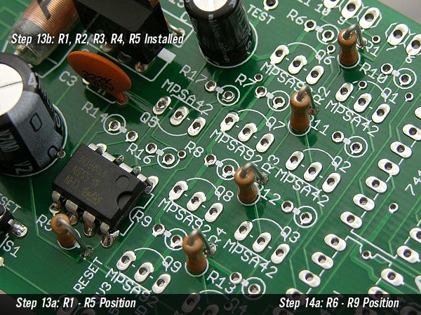 1/4watt 33Kohms 5% Metal Film Resistors @ Positions R1 Through R5