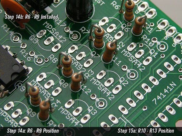 1/4watt 100Kohms 5% Metal Film Resistors @ Positions R6 Through R9