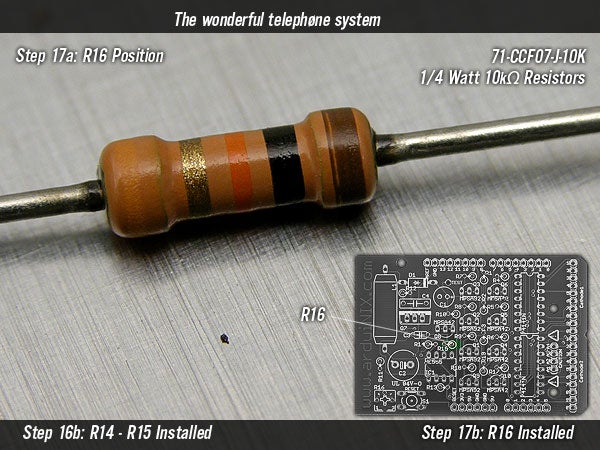 1/4watt 10Kohms 5% Metal Film Resistor @ Position R16