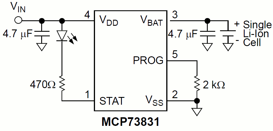 Зарядное устройство на микросхеме MCP73831
