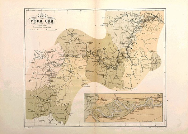 Карта реки Оки 1880 года