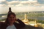 Kiev vid s kolokolni na Dnepr i levij bereg polgoroda